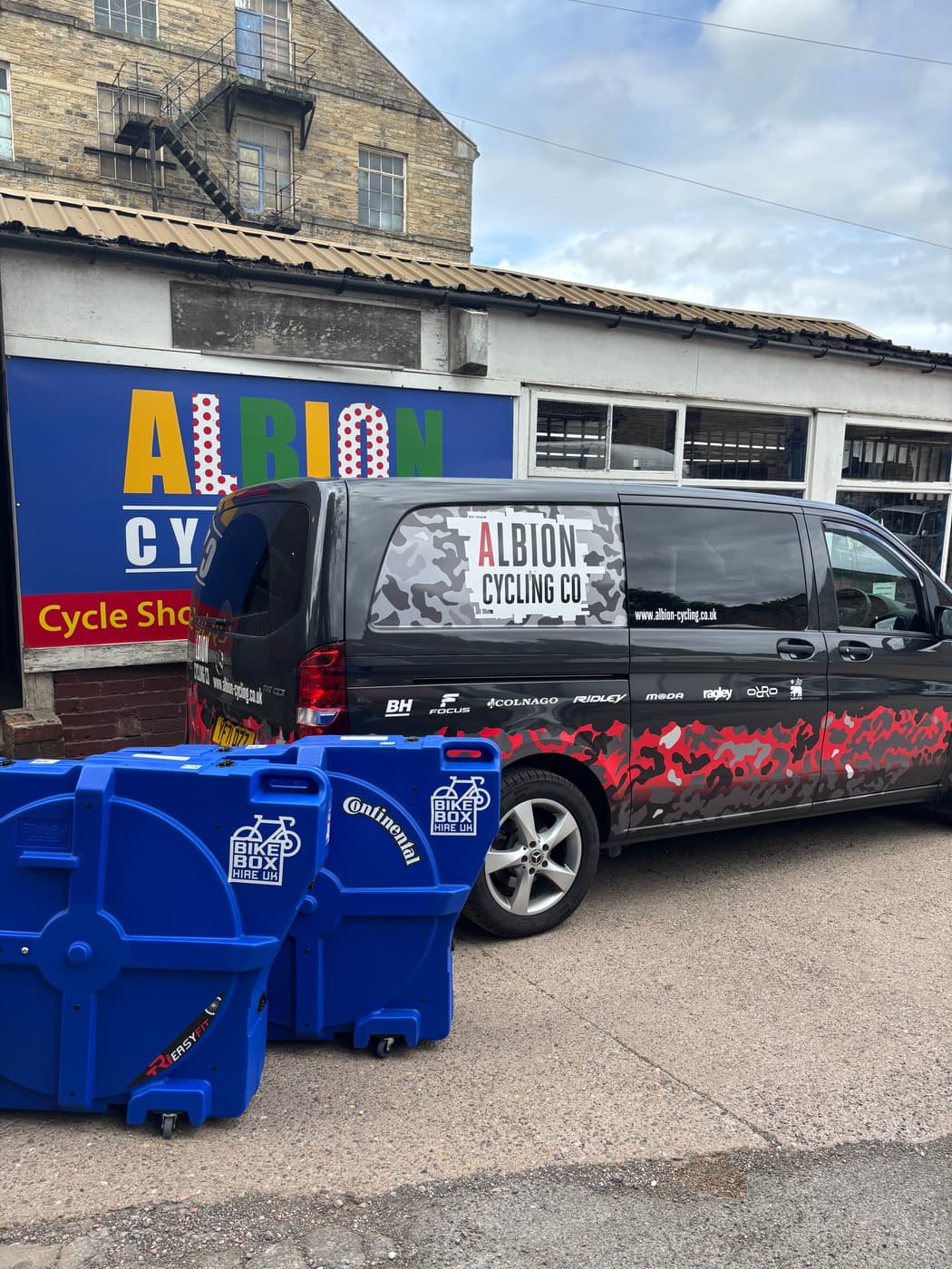 Bike Box Hire UK boxes at Albion Cycling Co